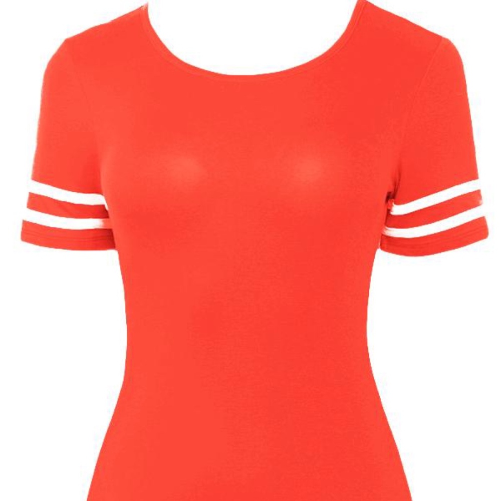 2Sable Small Red Varsity Short Sleeve Bodysuit (17)